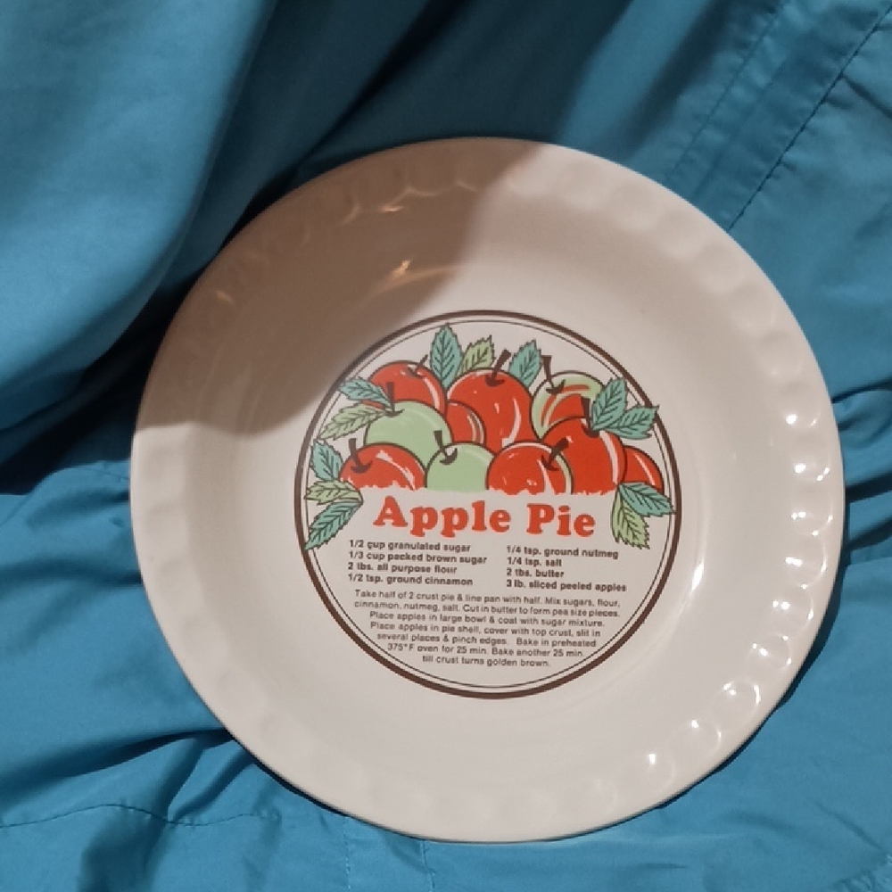 Sunnycraft Apple Pie Recipe Plate: 11" And Perfect Addition To Decor & Baking
